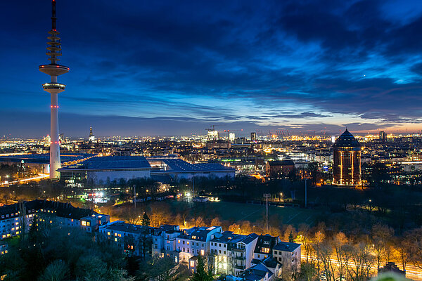 Hamburg - Exhibition grounds and surroundings by night Hamburg - Exhibition grounds and surroundings by night