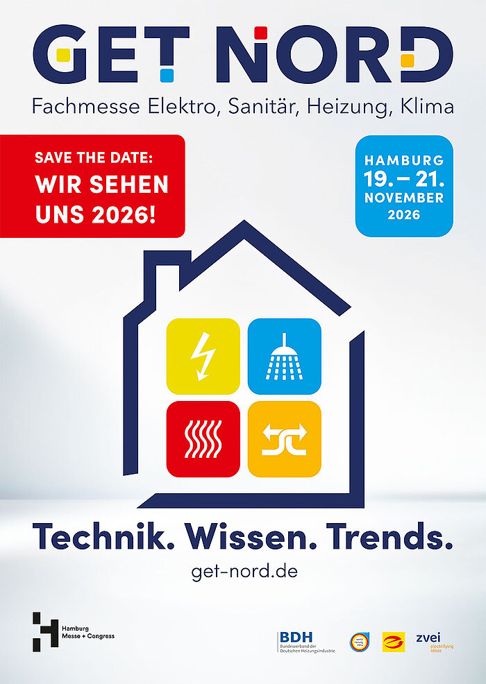 German GET NORD Poster: Technology. Knowledge. Trends. Save the date: See you in 2026! Hamburg, 19.-21. November 2026